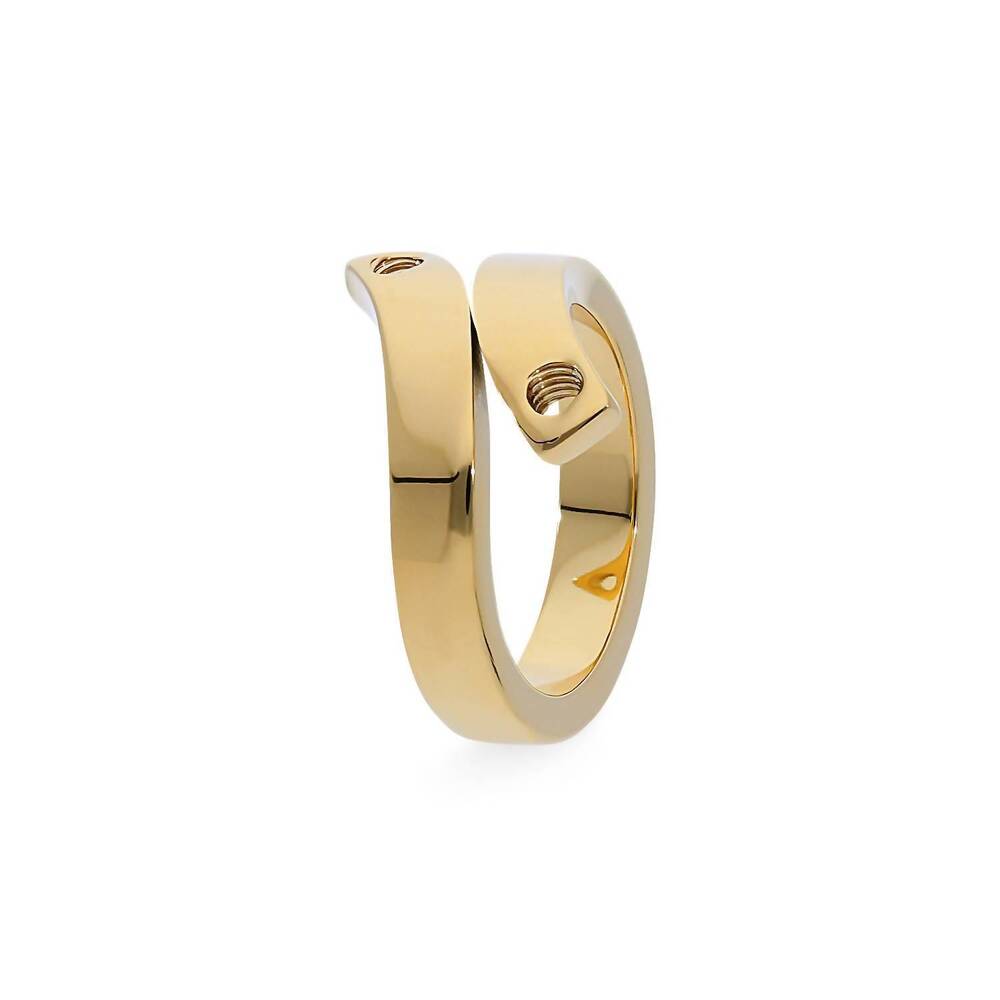 NEW QUDO women's due basic ring in gold